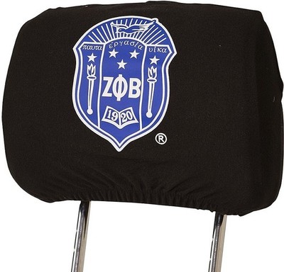 Zeta Phi/&Phi; Beta Car Seat Headrest Cover [Pack of 2 - Black - Car]