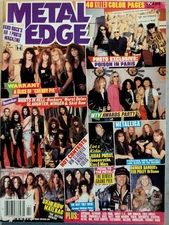 Metal Edge Magazine February 1991 Warrant, Poison, Skid Row, Metallica, Nelson