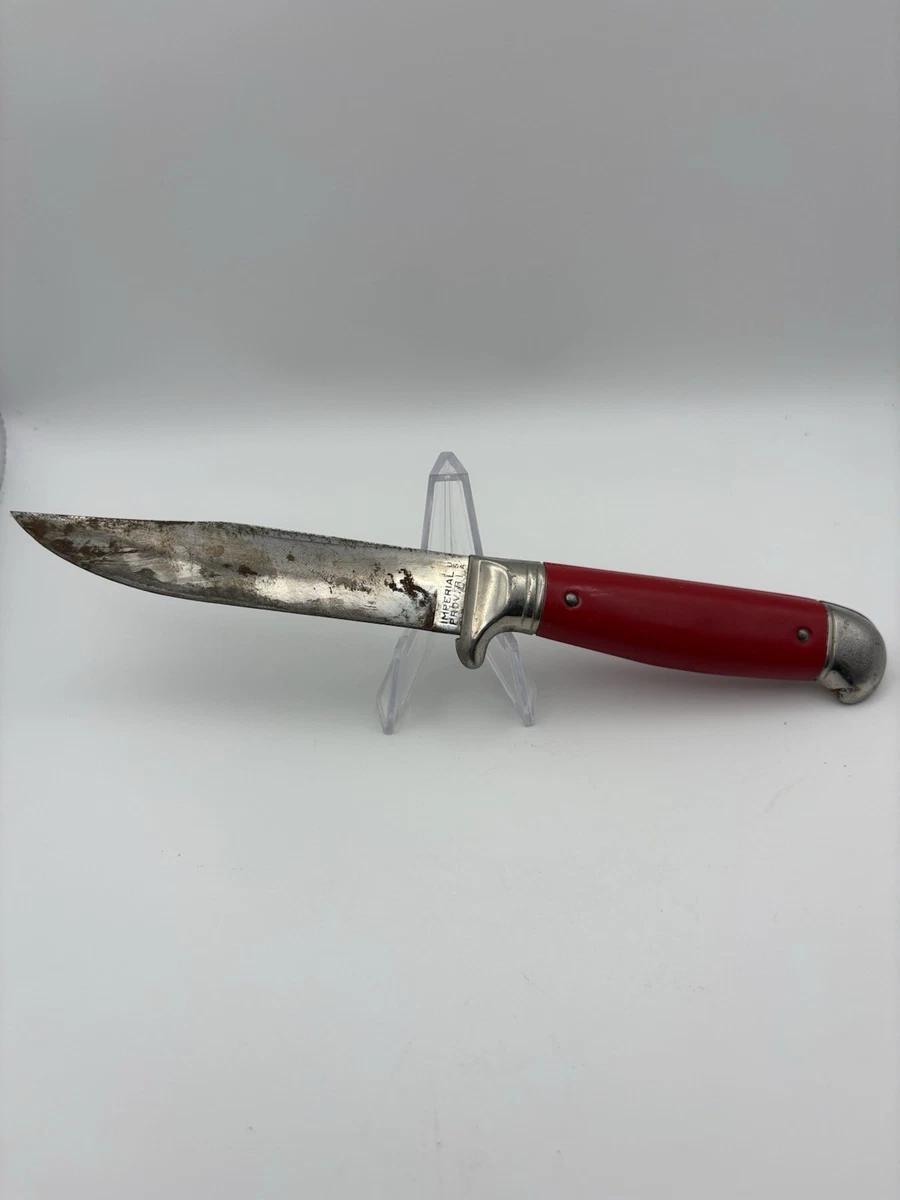 Red Plastic Handle Collectible Vintage Fixed Blade Knives for sale