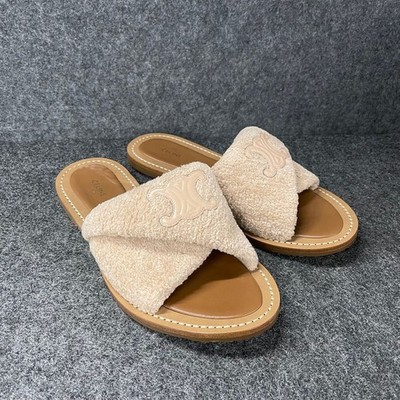 CELINE Lympia Twisted Sandals Women's Size US 10 Faded Pink | eBay