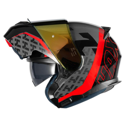 Hax Amatista Modular Flip-Up Dual Visor Motorcycle Helmet - Dot/Ece Approved