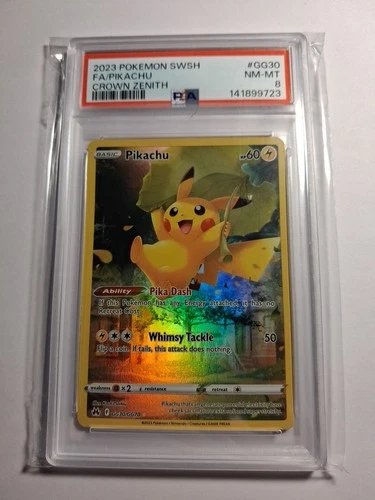 Pikachu Galarian Gallery Sword Shield Crown Zenith Full Art GG30/GG70 Psa 8