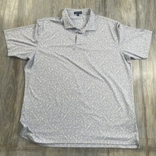 Peter Millar Golf Polo Mens 2XL Leaf Pattern Crown Crafted Performance Shirt