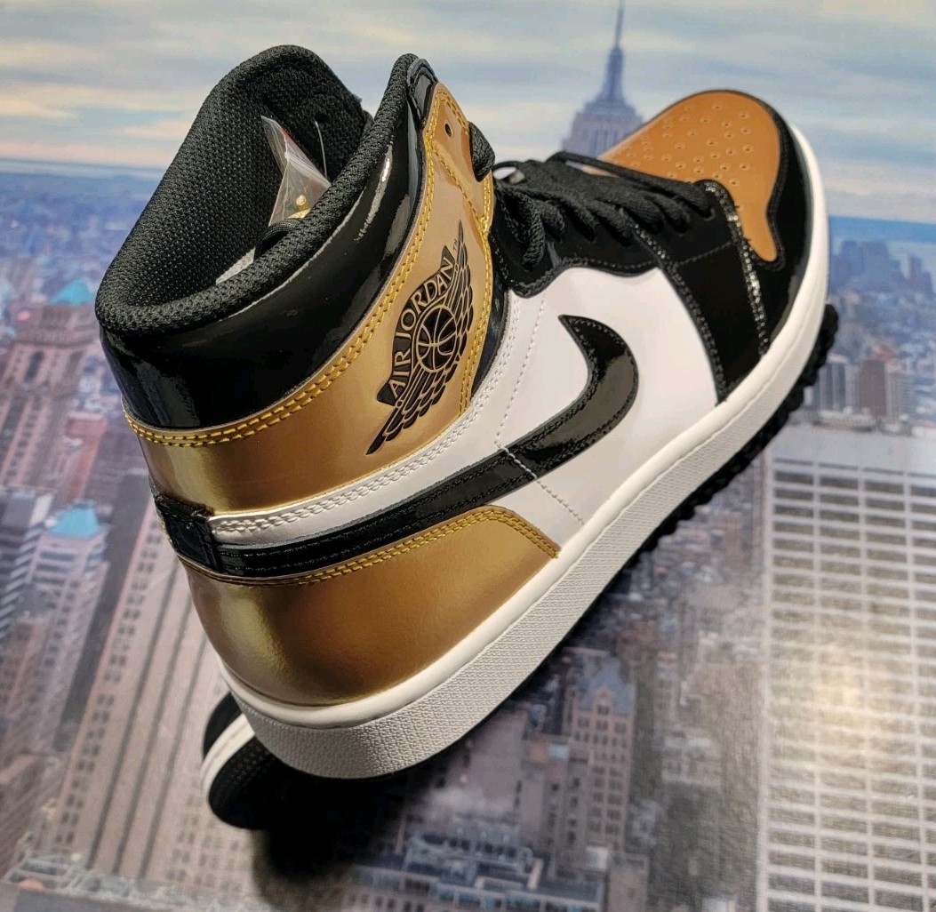 Jordan Air Jordan 1 Golf ブラック/ゴールド Air Jordan 1 High Golf Gold Toe Black/Metallic Gold-White Size 14