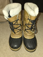 Sorel Waterproof Kids Snow Boots Faux Fur Lined Brown/Black US 4 EU 35