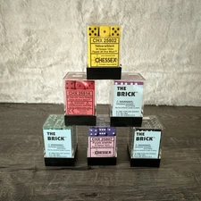 Vintage LOT of Koplow Opaque & Chessex Dice Brick 6 Sets 12mm 36 dice each