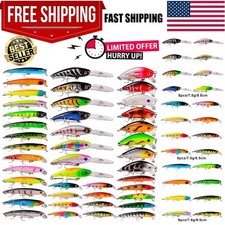 Lifelike 43-Piece Bass Fishing Lures Set with Treble Hooks - Perfect for Anglers