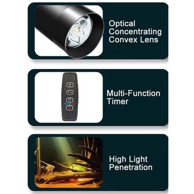 3W Südamerikanischer Aquarium Strahler 3 Farben Dimmbar Zyklus Timer Zoombar LED  