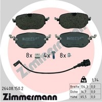 Vorderachse Zimmermann 26408.150.2 Bremsbelagsatz, Scheibenbremse FüR Cupra,Vw
