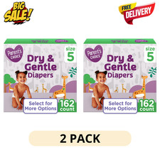 2 Pack Parent's Choice Dry Gentle Diapers Size 5 162 Count More Options