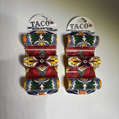 Prepara 8  Colorful Taco Holder Stands. Set of 2 . Each Stand Holds 3 Tacos