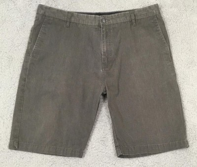 Volcom VMonty Corpo Class Shorts Mens 38 Gray Chino Flat Front 11 Inseam Casual
