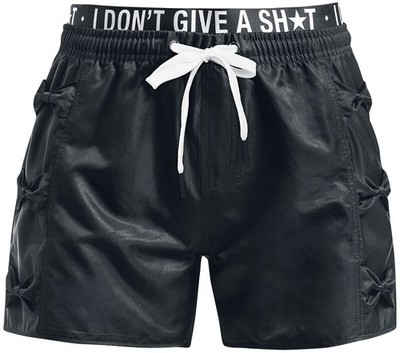 RED by EMP Damen schwarze Badehose mit bedrucktem Gummiband
