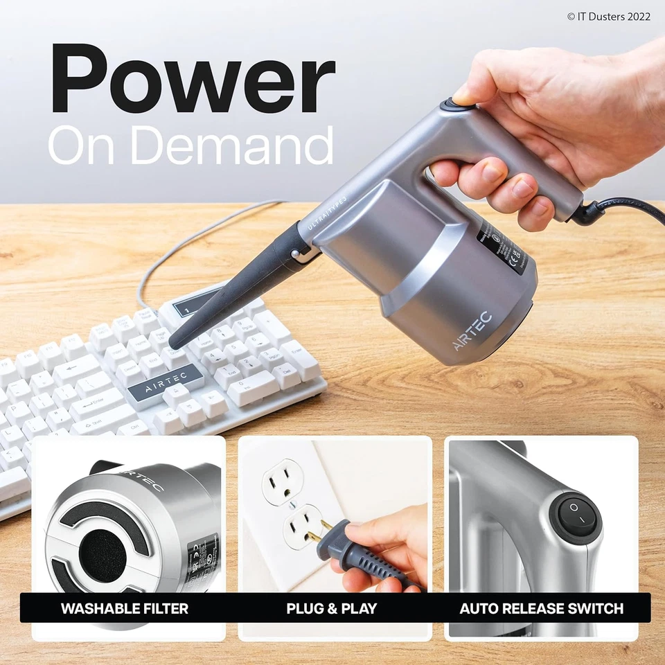 Soplador aire electrico AirTec para Ultra para PC electronicos limpieza hogar - Image 4 of 4