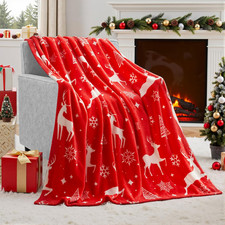 Christmas Throw Blanket - Soft Flannel Christmas Blanket - Warm Plush Holiday De