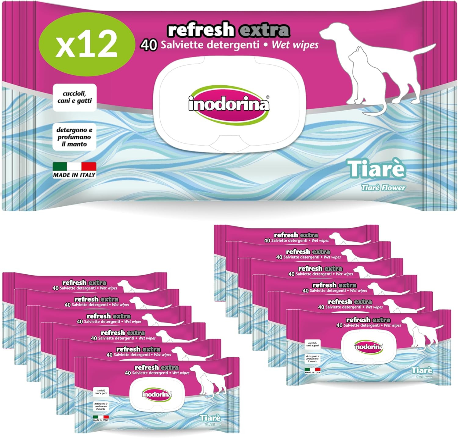 Salviette Manto Chiaro Tiarè Salvi - 12 Pack da 40 Pezzi - Offerta Shop