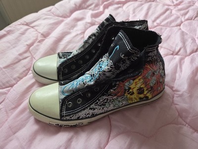 Ed Hardy High-Top Sneaker   Flaming Skull (Gr. 44 / US 11)