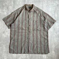 im product ISSEY MIYAKE 80's Cotton Linen Band-collar Shirt Size L Gray Used