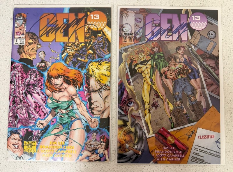Gen 13 Lot Of 2 Issues Signed By J Scott Campbell