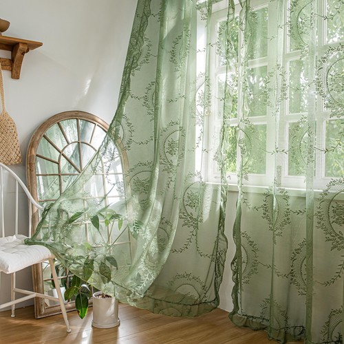 Lace Curtains 84 Inches Long for Bedroom Living Room 2 Panels, Farmhouse Flor... - Picture 2 of 8