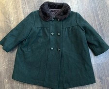 Vintage Cute Togs Toddler Wool Pea Coat Size 2T 3T Peacoat Hunter Green Jacket