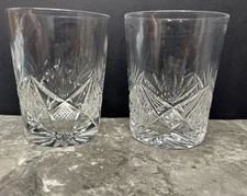 Bohemia Lead Crystal Crystalex Monica Floral Double Old Fashioned Glass Set Of 2