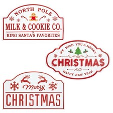 Noël Métal Signe Décoration Tenture Rouge et Blanc - Choisissez Design