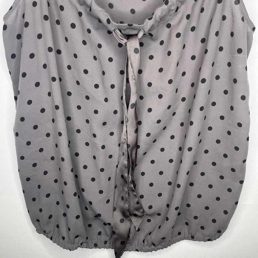 American Eagle Gray Black Polka Dot Halter Tie Tank Top Women’s M Foto 4 de 4