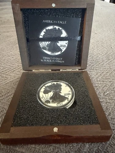 2025 Diamond Dust & Black Platinum American Eagle Liberty .999 Fine Silver Coin