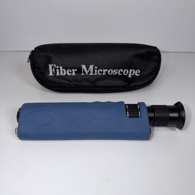 Fiber Optic Inspection Microscope w/ Protective Case   Blue Grip