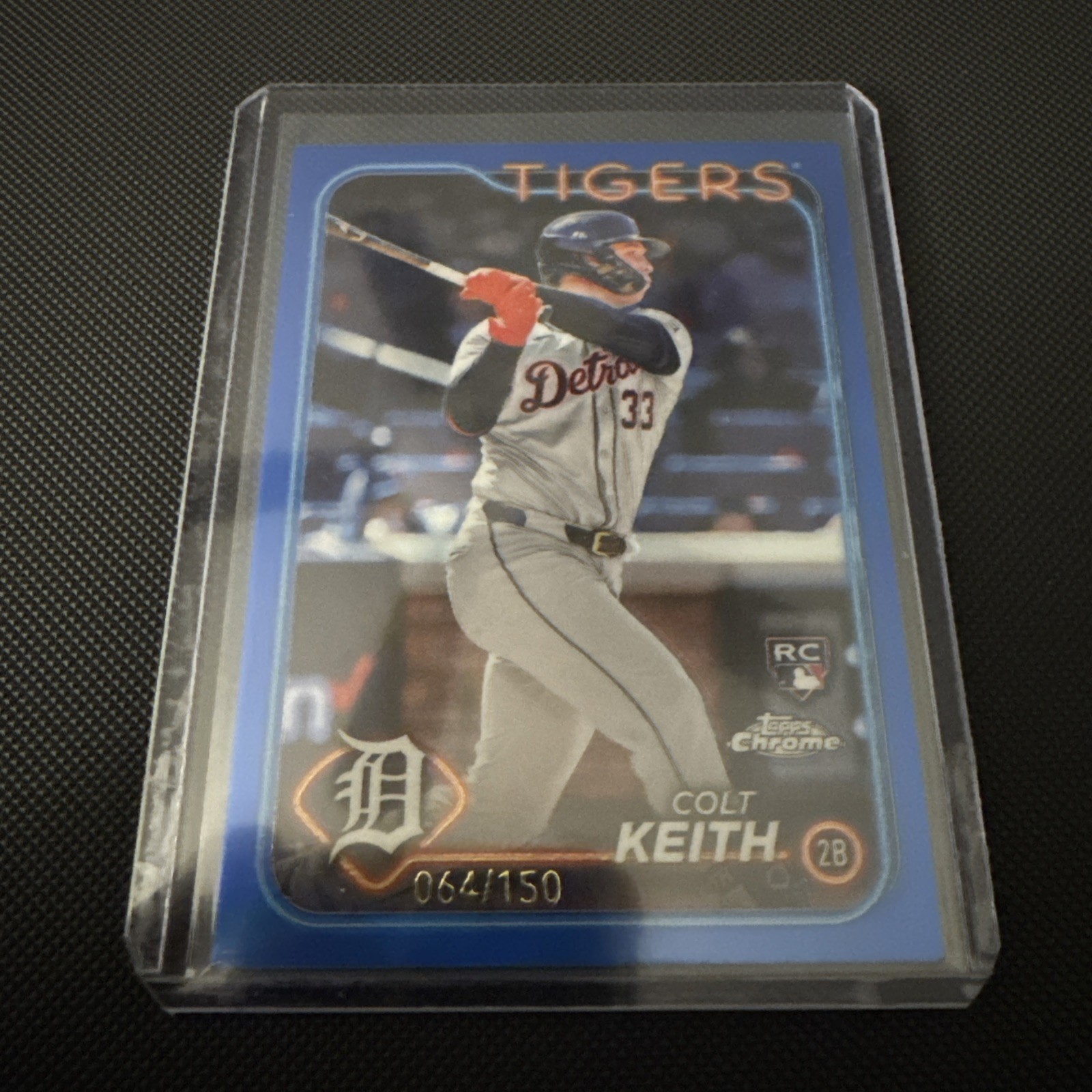 Colt Keith 2024 Topps Chrome RC TRUE BLUE REFRACTOR 064/150 Raw #2 Tigers L6