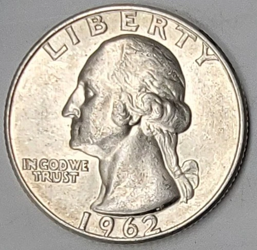 1962-D Washington Quarter - Almost Uncirculated (AU) condition - 90% Silver