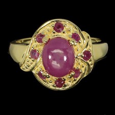 925 Sterling Silver Ring Oval Ruby 8x6mm Natural Gemstone Jewelry Size 7