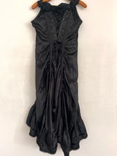 Victorian Choice Maxi Rushed Satin Corset Dress XL Black Whimsigoth Steampunk