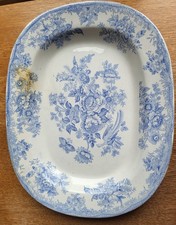 Antique blue and white 'Asiatic Pheasants' serving platter