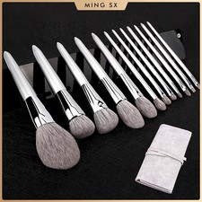 12PCS Makeup Brushes Kit Professional Natural Goat Hair Foundation Powder Contou