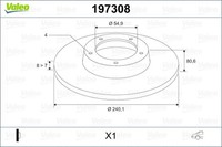 2X Valeo Bremsscheibe 197308 FüR LM0 CR0 Dacia Renault Clio BR0 Megane BM0 3 2 1