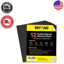 Flexible Magnetic Adhesive Sheets - 12 Pack 8" x 10" for Easy Customization