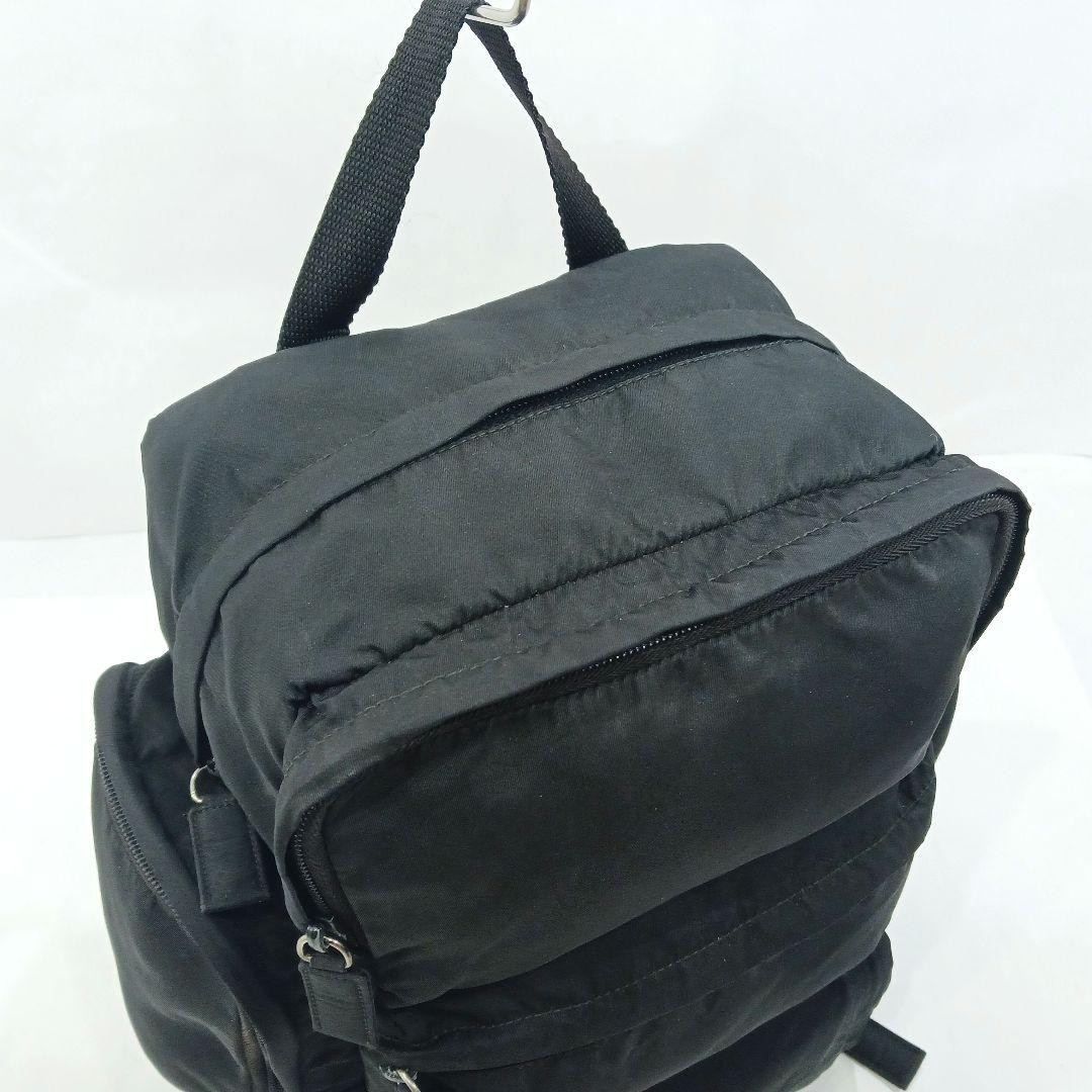 PRADA Men's Backpack Bag Rucksack Nylon Black Noir Used Authentic thumbnail 5
