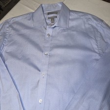 Michael Kors Men s Size 16 34/35 Light Blue Button Down Shirt Polka Dots Box N