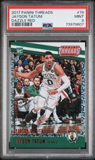 2017-18 Panini Threads JAYSON TATUM DAZZLE RED /99 RC PSA 9 Rookie #78 Celtics🔥