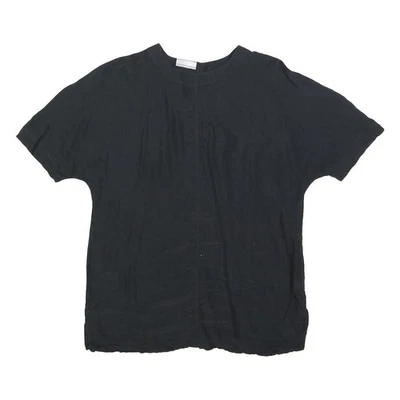 SERGIO CASSINI Mujer Seda Negra Vestido Recto Manga Corta GB S Elegante - Imagen 1 de 4