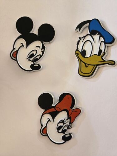 Vintage 80 Era Small Micky Minny Donald Duck Fridge Magnets