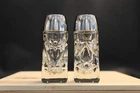 Anchor Hocking Star of David Prescut Clear Salt & Pepper Shakers 4-1/4", VTG