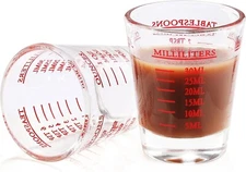 Shot Glass Measuring Cup, 2PCS Measuring Shot Glasses, Thick Base Liquid Measuri