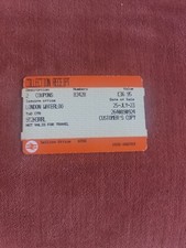 Used UK Transport Ticket London Waterloo Collection Receipt.