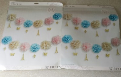 Jolees Parisian collection (24) PomPom party decorations(2pk)Eiffel tower New