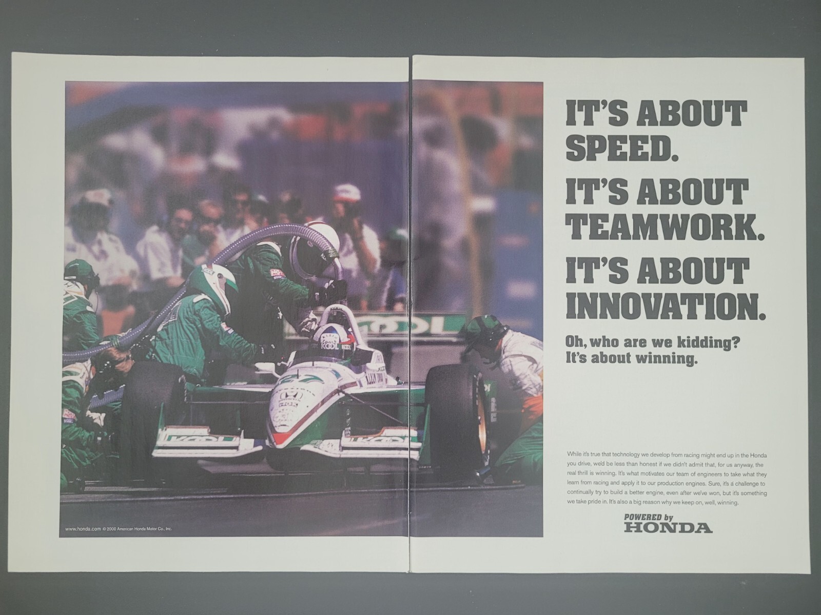 2000 2-PAGE PRINT AD HONDA Racing 