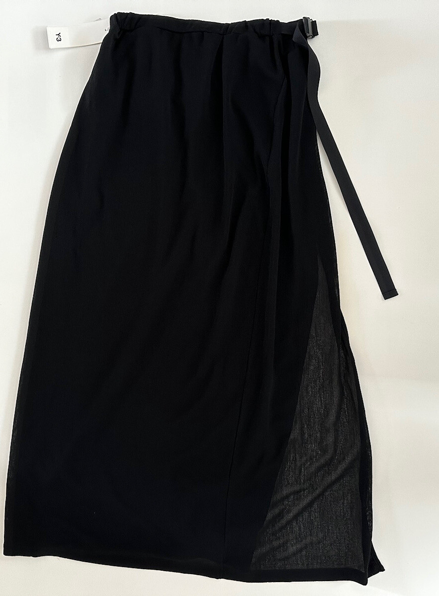 ADIDAS Y-3 YOHJI YAMAMOTO WOMEN CH3 GAUZE SKIRT BLACK SIDE