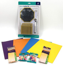 14 Pieces School Locker Kit Magnetic Mirror White Board Folders Pencils Erasers